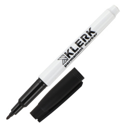 Маркер перманентный пулевидный, 0,5-2,0 мм, цвет черный, картонная коробка Basic KLERK 200748-1