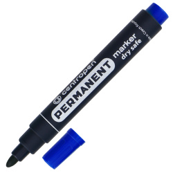 Маркер перманентный пулевидный, 2,5 мм, цвет синий Dry safe Centropen 8510/01-06