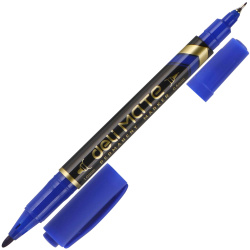 Маркер перманентный пулевидный, 0,5-1,0 мм, двусторонний, капиллярный, цвет синий Deli EU10430