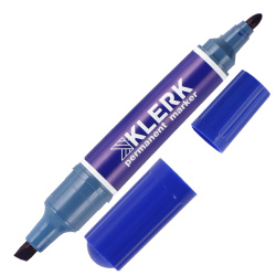 Маркер перманентный круглый, скошенный, 2,0-6,0 мм, двусторонний, цвет синий Basic KLERK 200745-2