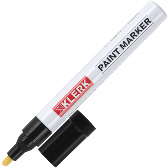 Маркер-краска пулевидный, лаковый, 2,0-4,0 мм, корпус алюминиевый, цвет черный KLERK 170408