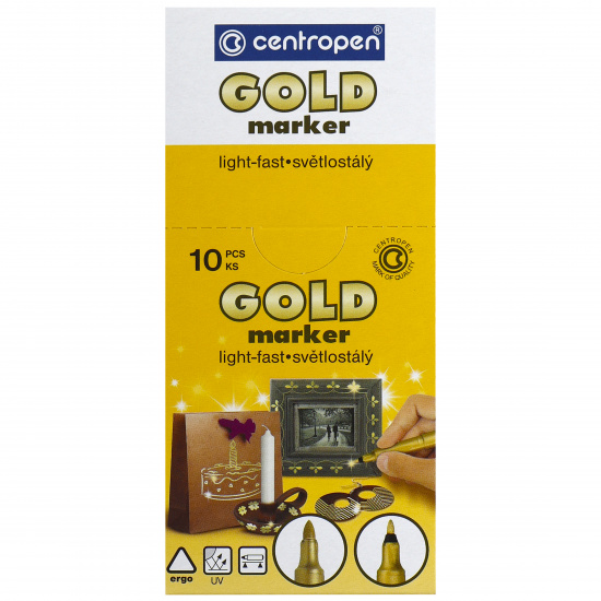 Маркер перманентный пулевидный, 1,8 мм, цвет золото Centropen Gold 2690/01G