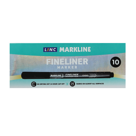 Маркер для CD пулевидный, 0,4-0,7 мм, цвет черный, картонная коробка Markline Linc D100/black