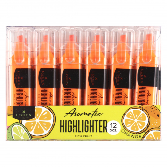 Текстовыделитель 1-3,5 мм, скошенный, цвет оранжевый Rich fruit Neon LOREX LXTMA-RFO
