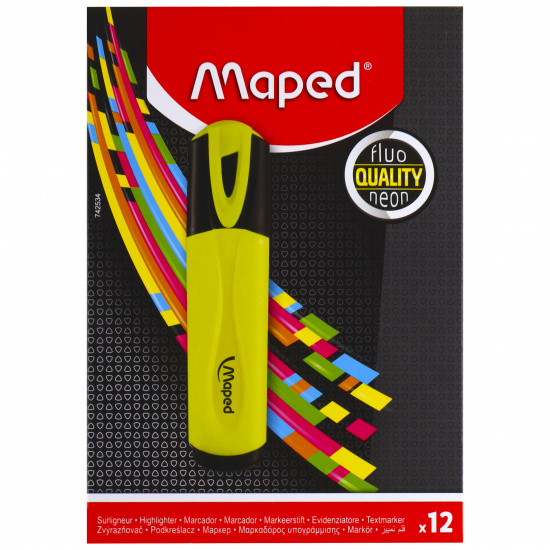 Текстовыделитель 1,0-5,0 мм, скошенный, цвет желтый Maped 742534
