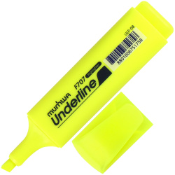 Текстовыделитель 1,0-5,0 мм, скошенный, цвет желтый MunHwa ULF-08