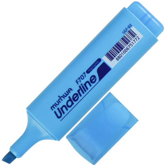 Текстовыделитель 1,0-5,0 мм, скошенный, цвет голубой MunHwa ULF-02