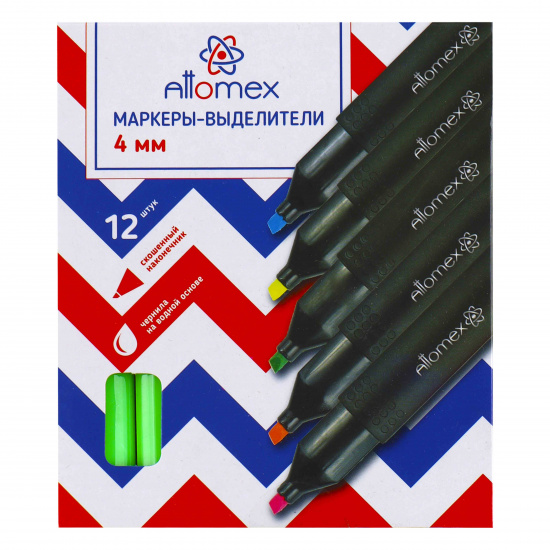 Текстовыделитель 1,0-4,0 мм, скошенный, цвет зеленый Attomex 5045301