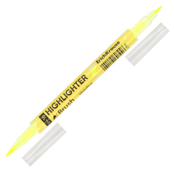 Текстовыделитель 0,5-3,5 мм, пулевидный, кистевидный, двусторонний, цвет желтый Brush Neon Visioline V-16 Erich Krause 60794