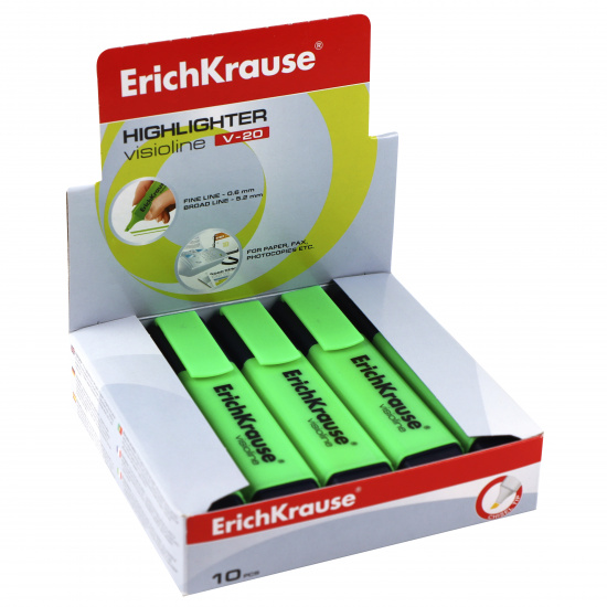 Текстовыделитель 0,6-5,2 мм, скошенный, цвет зеленый Erich Krause 30941