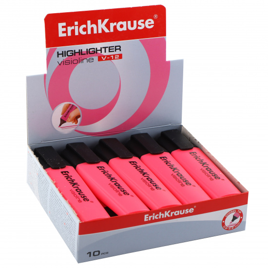 Текстовыделитель 0,6-5,2 мм, скошенный, цвет розовый Erich Krause 32498
