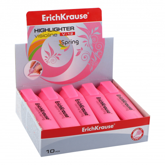 Текстовыделитель 0,6-5,2 мм, скошенный, цвет розовый Erich Krause 50509