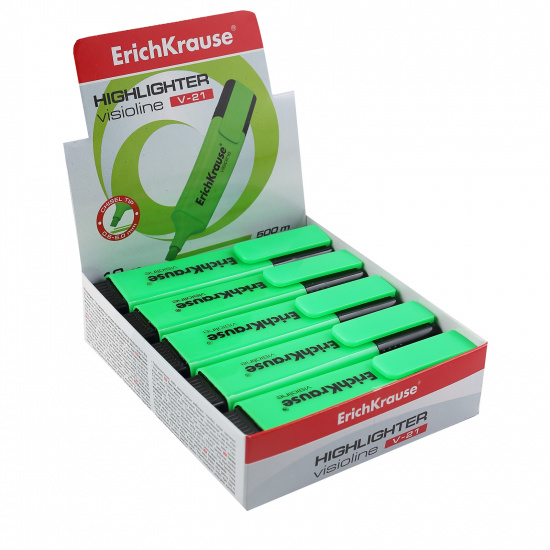 Текстовыделитель 0,6-5,0 мм, скошенный, цвет зеленый Erich Krause 56911