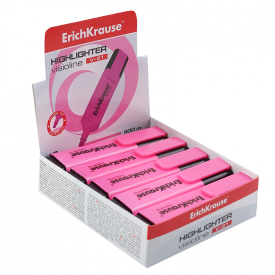 Текстовыделитель 0,6-5,0 мм, скошенный, цвет розовый Erich Krause 56912