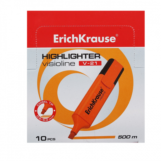 Текстовыделитель 0,6-5,0 мм, скошенный, цвет оранжевый Erich Krause 56913
