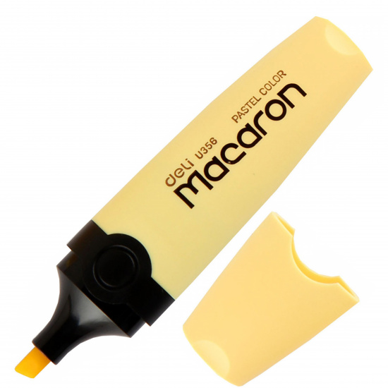 Текстовыделитель 1,0-4,0 мм, скошенный, цвет желтый Macaron Deli EU356-YL
