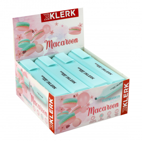 Текстовыделитель 1,0-5,0 мм, скошенный, цвет бирюзовый Macaroon Pastel KLERK 209072