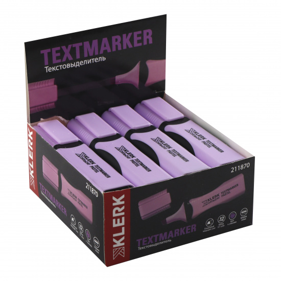 Текстовыделитель 1,0-5,0 мм, скошенный, цвет фиолетовый DAY to DAY Pastel KLERK 211870