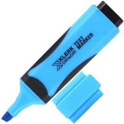Текстовыделитель 1,0-5,0 мм, скошенный, цвет голубой KLERK 211866