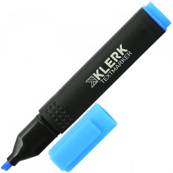 Текстовыделитель 1,0-4,0 мм, скошенный, цвет голубой KLERK 211875