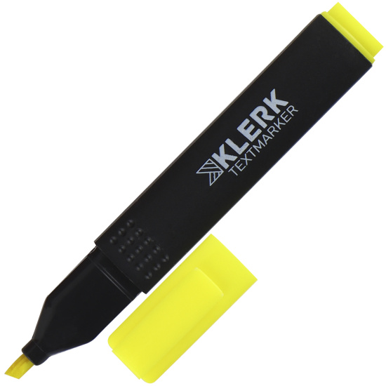 Текстовыделитель 1,0-4,0 мм, скошенный, цвет желтый KLERK 211877