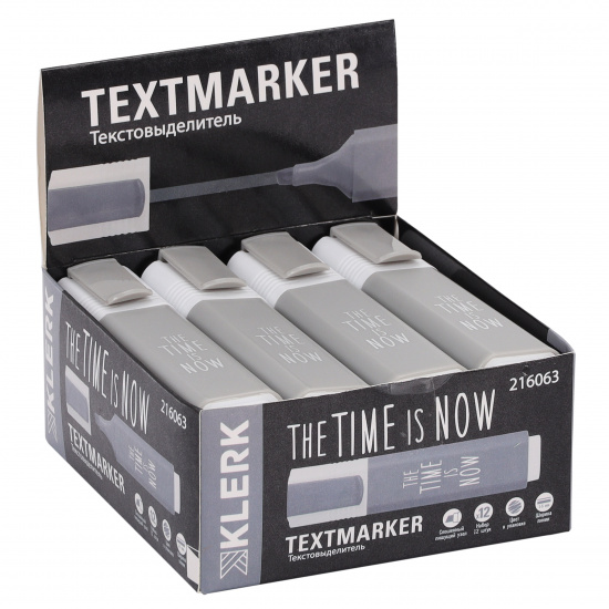 Текстовыделитель 1-5 мм, скошенный, цвет серый KLERK 216063