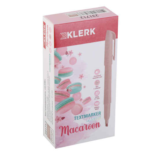 Текстовыделитель, 1-5 мм, скошенный, цвет бежевый, Macaroon Pastel, KLERK, 231712 Текстовыделитель, 1-5 мм, скошенный, цвет бежевый, Macaroon Pastel, KLERK, 231712