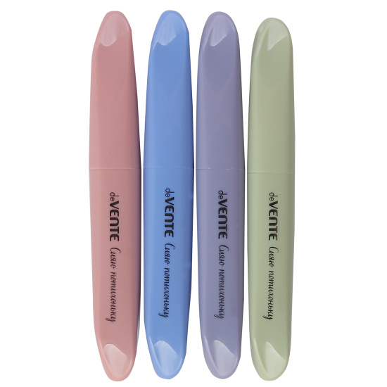 Набор текстовыделителей, 4 шт, 1-4 мм, скошенный, 4 цвета, Mentality, deVENTE, 5045503