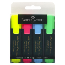 Набор текстовыделителей 4 шт, 1,0-5,0 мм, скошенный, 4 цвета Faber-Castell 154804