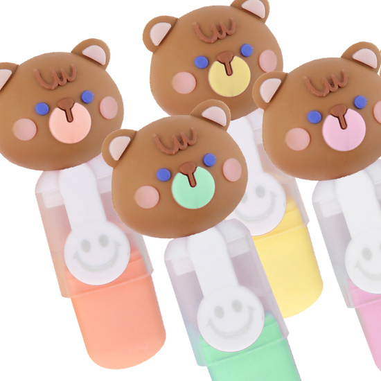 Набор текстовыделителей, 6 шт, 1-4 мм, скошенный, 6 цветов, Cute bear, КОКОС, 252408