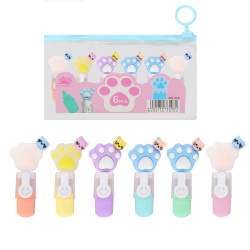 Набор текстовыделителей 6цв 1-4мм КОКОС ONE METER SUNSHINE Cat paw 252409