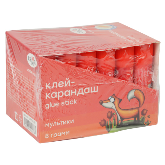 Клей-карандаш, 8 гр, PVP, круглый, Мультики, Гамма, 1582022.08