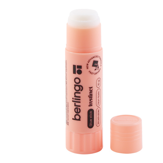 Клей-карандаш, 15 гр, PVP, круглый, ассорти 4 вида, Instinct, Berlingo, FPp_15015