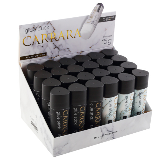 Клей-карандаш, 15 гр, PVP, трехгранный, ассорти 2 вида, Carrara, BrunoVisconti, 40-0021