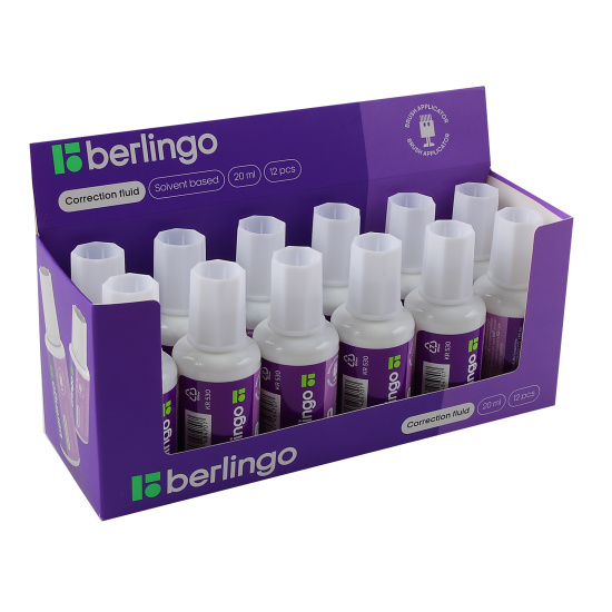 Корректирующая жидкость, 20 мл, основа химическая, ворс, Berlingo, KR 530