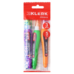 Корректирующая ручка, 5 мл, основа химическая, морозоустойчивость, ассорти 2 вида, набор 3 шт, Neon, KLERK, 232490-3