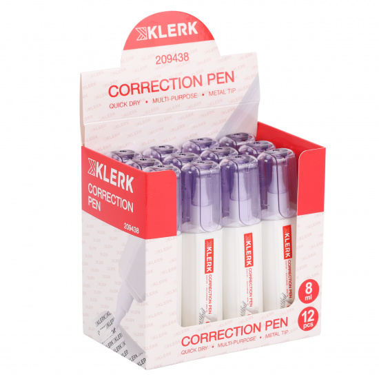 Корректирующая ручка 8 мл, основа химическая, морозоустойчивость KLERK 209438
