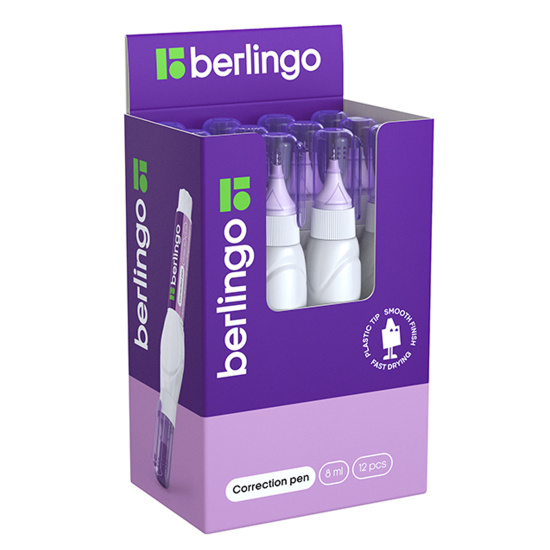 Корректирующая ручка, 8 мл, основа растворитель, морозоустойчивость, Berlingo, KR_08020 Корректирующая ручка, 8 мл, основа растворитель, морозоустойчивость, Berlingo, KR_08020