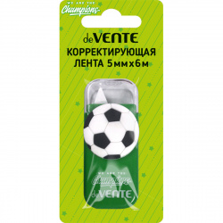 Корректирующая лента 5 мм, 6 м, съемный колпачок, блистер, европодвес Champions Football deVENTE 4062008