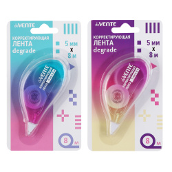Корректирующая лента, 5 мм, 8 м, съемный колпачок, ассорти 2 вида, блистер, европодвес, Degrade, deVENTE, 4062349