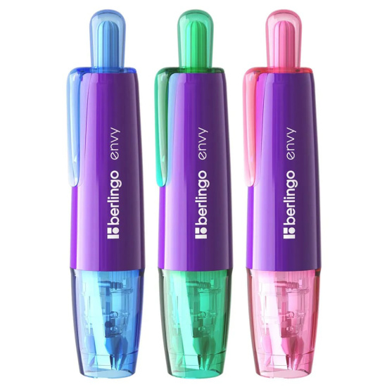 Корректирующая лента, 5 мм, 6 м, съемный колпачок, ассорти 3 вида, Envy, Berlingo, FKs_06043