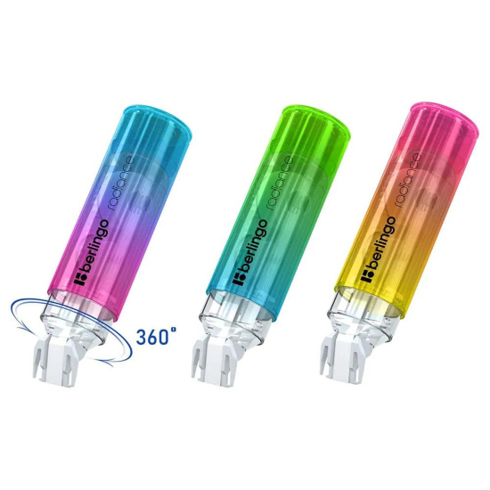 Корректирующая лента, 5 мм, 6 м, съемный колпачок, ассорти 3 вида, Radiance, Berlingo, FKs_06030