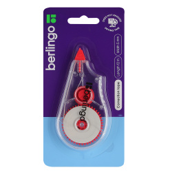 Корректирующая лента, 5 мм, 12 м, блистер, европодвес, Berlingo, FKs_12051