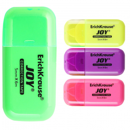 Корректирующая лента 5 мм, 6 м, съемный колпачок, ассорти 4 вида Joy ...