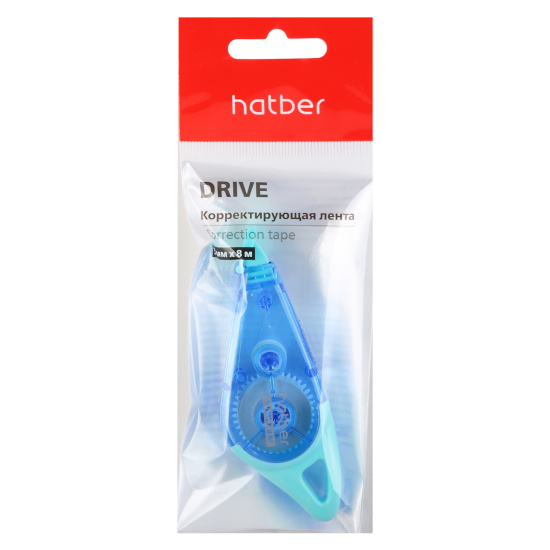 Корректирующая лента, 5 мм, 8 м, пакет орр, европодвес, Drive, Hatber, CT_089173