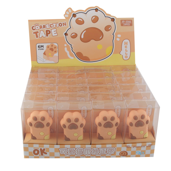 Корректирующая лента, 5 мм, 6 м, съемный колпачок, пластиковая коробка, европодвес, Лапка, КОКОС, 252026, PINEN