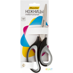 Ножницы, 165 мм, канцелярские, нержавеющая сталь, острые, резиновые вставки, европодвес, Mode, Silwerhof