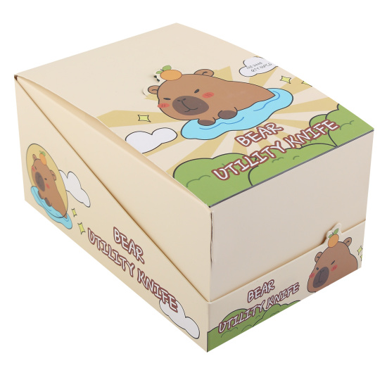 Нож канцелярский, 9 мм, фиксатор, пластик, ассорти 4 вида, Capybara, КОКОС, 261341