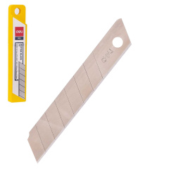 Лезвия для ножей 9 мм, 10 шт, пластиковый пенал, европодвес Deli E2012
