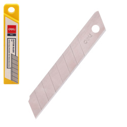 Лезвия для ножей 18 мм, 10 шт, пластиковый пенал, европодвес Deli E2011
